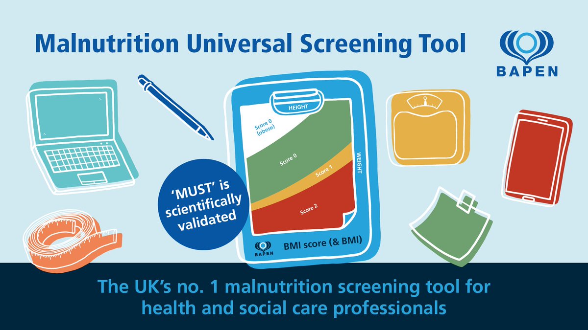 We believe the 'Malnutrition Universal Screening Tool' should be used for routine screening in all health or social care settings. In fact, we think it's a 'MUST'! 

There’s a reason why it’s the most commonly used screening tool in the UK, find out here: bit.ly/2IV4AMY