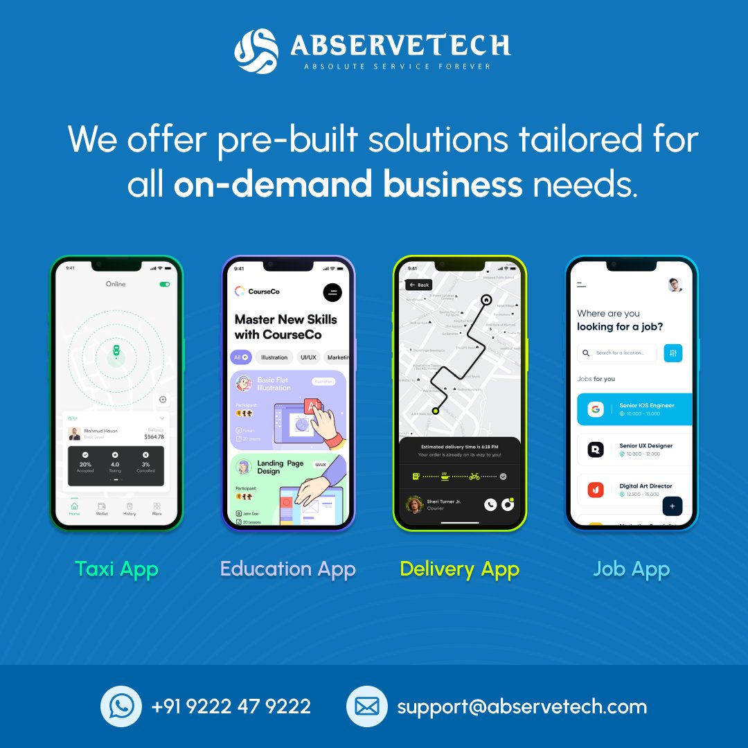 abservetech's tweet image. Are you interested in launching an on-demand business?
So what are you waiting for? 
abservetech.com/uber-clone/
#UberClone #TaxiBookingSoftware #TaxiBookingScript #Uber #Taxi #TaxiBooking #Business #Entrepreneurs #Startups #StartupIdeas #BusinessIdeas #RebuStar #Abs #Abservetech