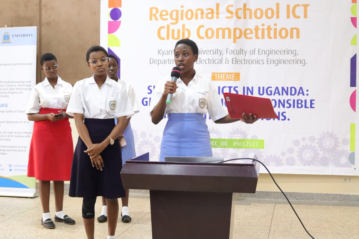 UCC_Official's tweet photo. In preparation for #NCC2023, UCC in collaboration with @kyambogou has organised a regional school ICT competition. Participants who faced off at Kyambogo today include King's College Buddo, Trinity College Nabbingo, Kalinabiri Secondary &amp; St. Henry's College Kitovu.
@ICTClubsUg https://t.co/MJLebD0hAs
