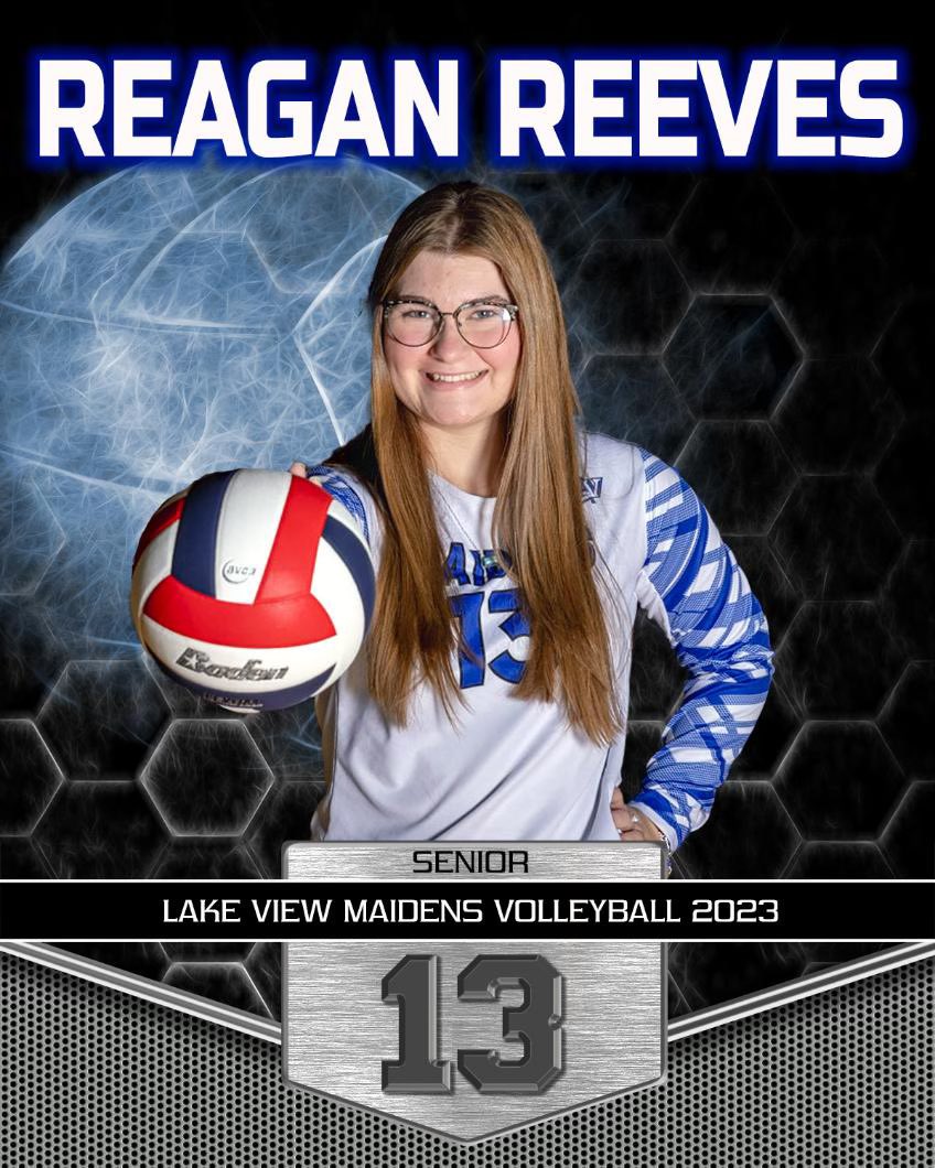 The Lake View Volleyball Player of the Week is Reagan Reeves. 
She is a returning varsity player with a growth mindset, and has grown mentally and physically. She elevates the team by working hard and setting a good example everyday during practice. #northsidepride