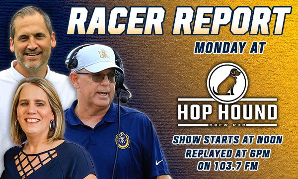 🚨 Reminder... Racer Report LIVE! will begin at 12 p.m. TODAY at Hop Hound Brew Pub! #GoRacers🏇