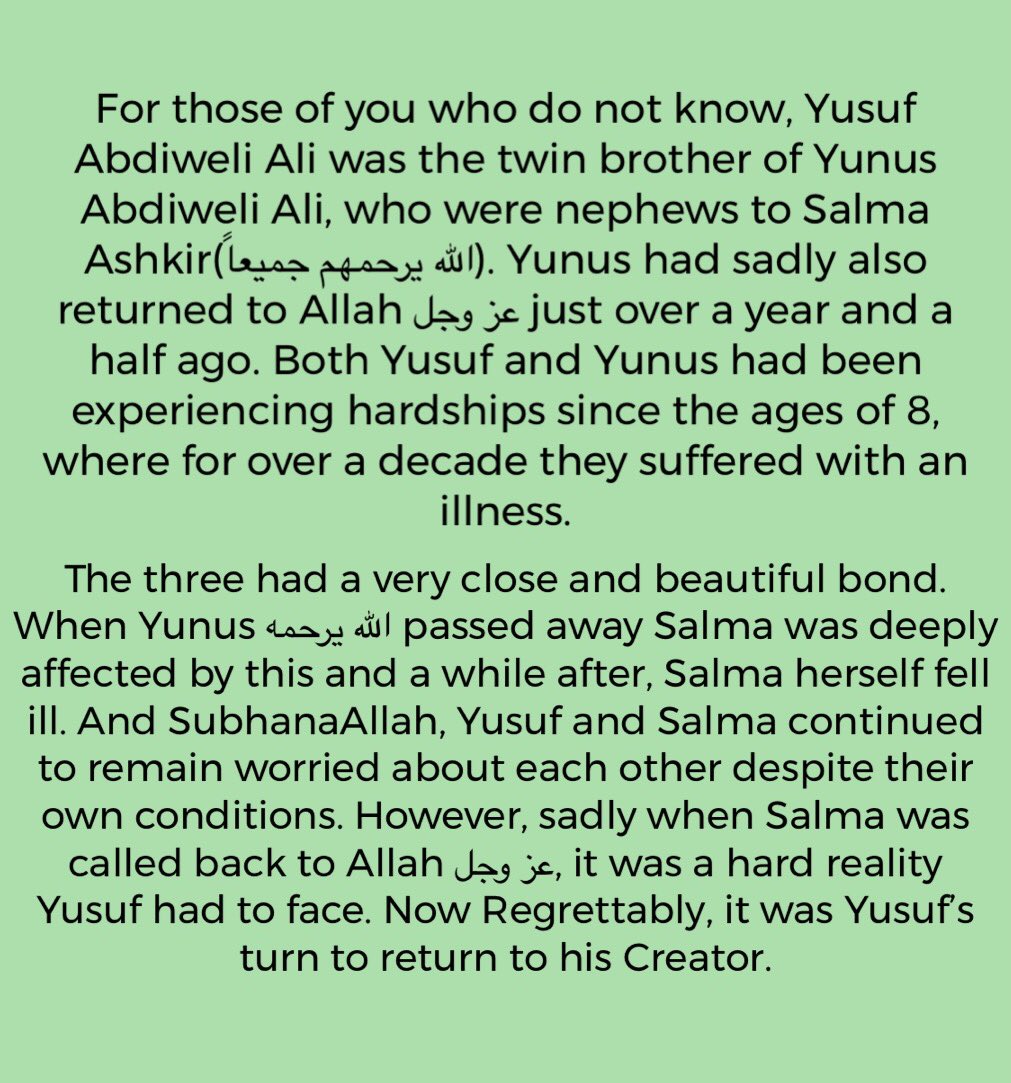SALMAASHKIRFDN's tweet photo. Brothers and Sisters, please keep Yusuf and Yunus in your dua’as and give sincerely and generously towards this page. May Allah SWT reward you all with goodness in this world and the next Allahumma Ameen 

Jazaak Allah khayran - جزاك الله خيراً https://t.co/F32DljobYD