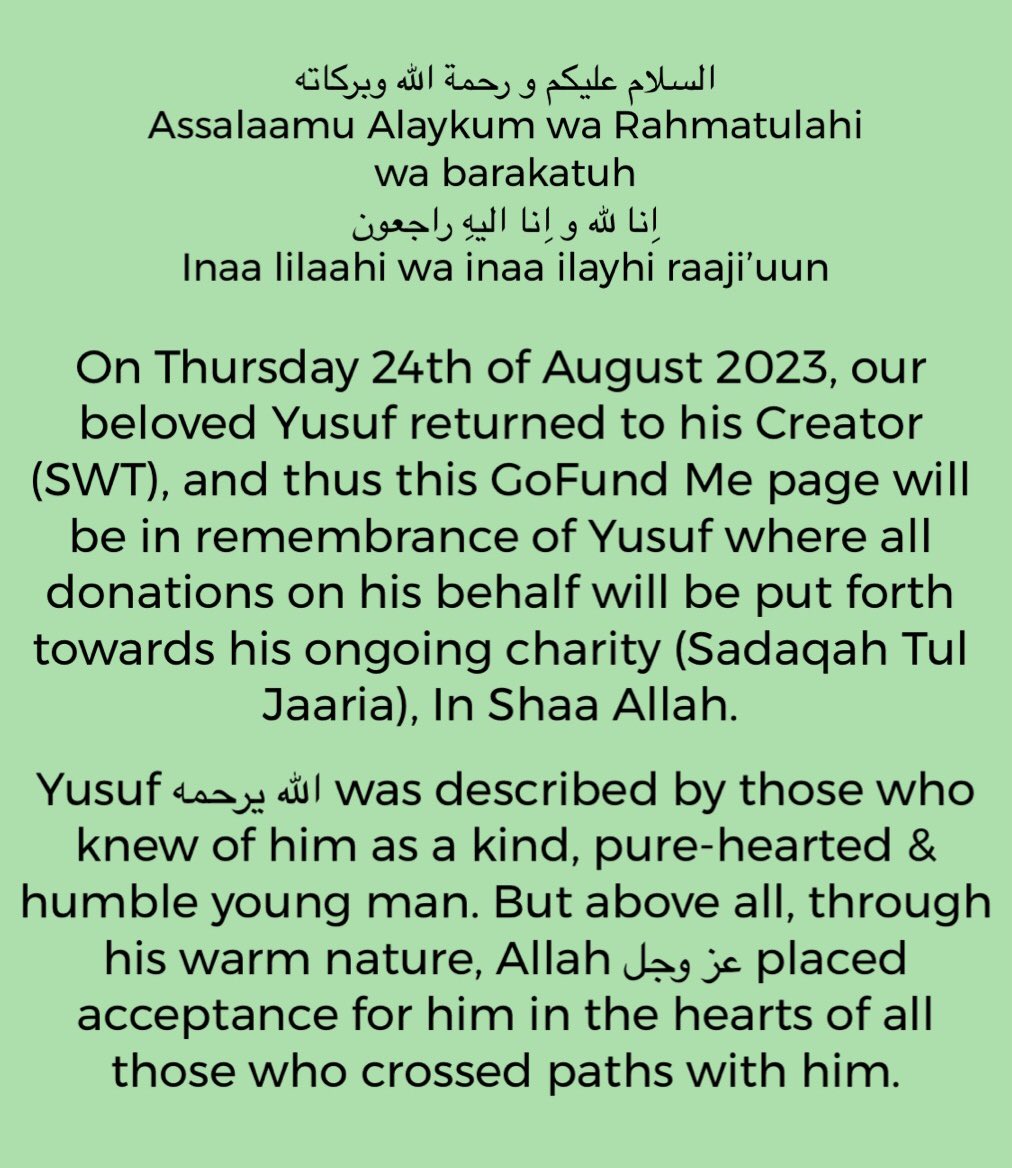 SALMAASHKIRFDN's tweet photo. Brothers and Sisters, please keep Yusuf and Yunus in your dua’as and give sincerely and generously towards this page. May Allah SWT reward you all with goodness in this world and the next Allahumma Ameen 

Jazaak Allah khayran - جزاك الله خيراً https://t.co/F32DljobYD