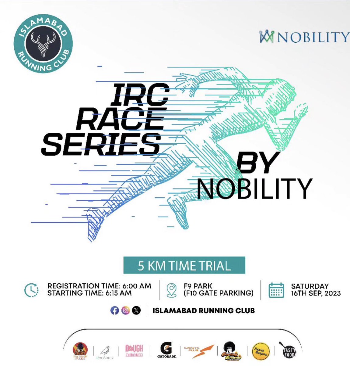Join IRC this September for its Race Series in collaboration with Nobility! 

Register now ( its only Rs 300 !)

And build up your stamina before Islamabad Marathon 2024 

docs.google.com/forms/d/e/1FAI…