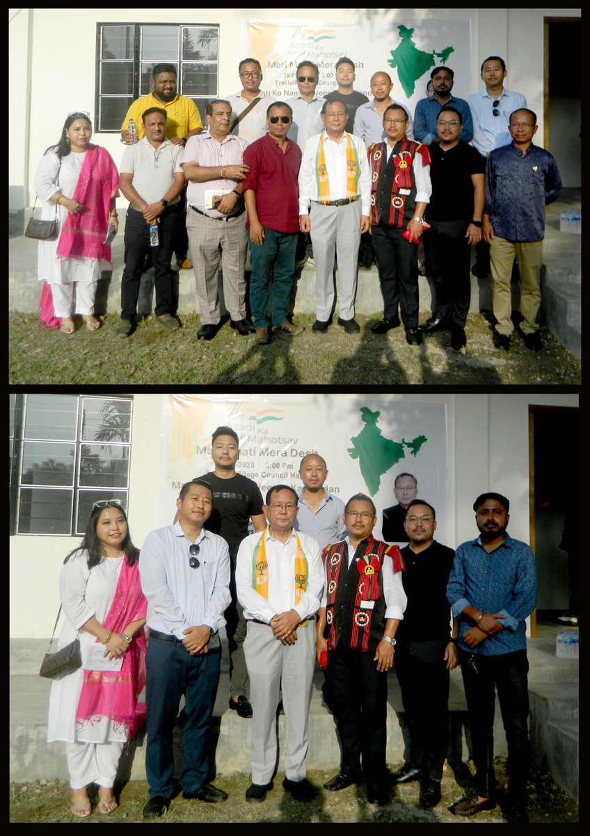 Immensely grateful to Hon'ble MoS External Affairs &amp; Education GoI Dr <a href="/RanjanRajkuma11/">Dr. Rajkumar Ranjan Singh</a> for gracing the #MeriMaatiMeraDesh prog. as Special Guest at Eralibill Village. The prog. was organized by <a href="/BJYM4NAGALAND/">BJYM Nagaland</a> 

<a href="/JPNadda/">Jagat Prakash Nadda</a> <a href="/blsanthosh/">B L Santhosh</a> <a href="/Tejasvi_Surya/">Tejasvi Surya</a> <a href="/AlongImna/">Temjen Imna Along</a> <a href="/YanthungoPatton/">Yanthungo Patton</a> 

1/2