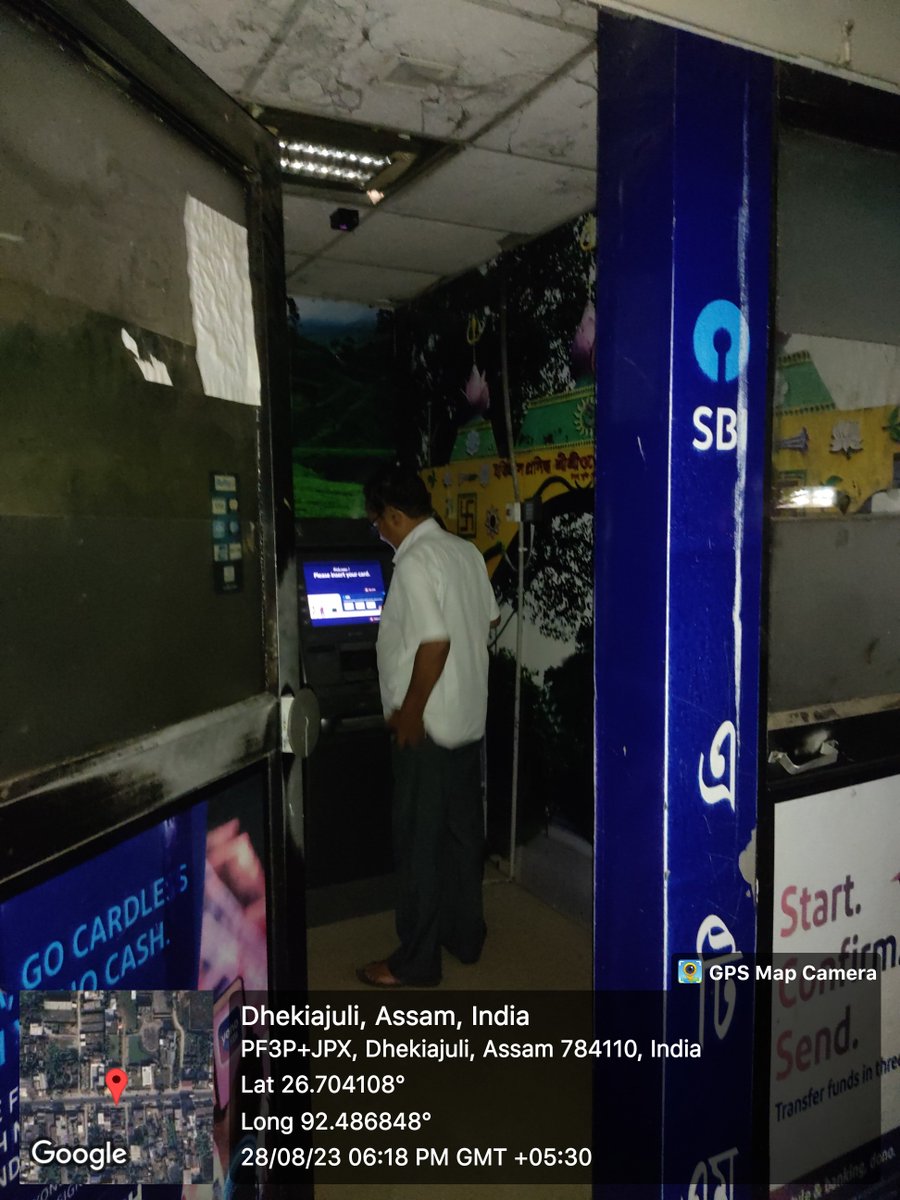 superaadmi's tweet photo. @TheOfficialSBI 
ATM conditions in Dhekiajuli, dark and no lights inside https://t.co/GIPyHnJFgk
