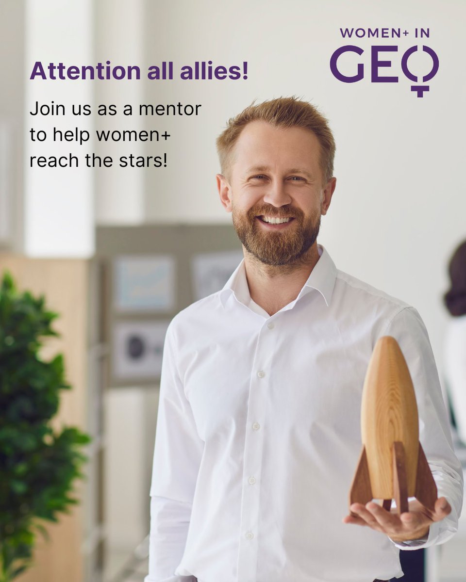 geospatialwomen's tweet photo. 🌟Attention all Allies!🌟
Join our #mentorship programme as a mentor and help women+ reach the stars!

Take the chance to give back to the #geospatial sector, support equality and be a more inclusive leader.

Find out more and apply here: https://t.co/6VJDHMWPDj by 8th September. https://t.co/MOpgly4THe