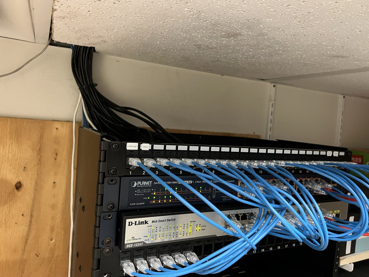 Swapping out Network Switches & Patch Panels

Issues with your Network Switch, Patch panel or Network cables and patch cords?

#Cozzmic can help you with that - just give us a call!

Cozzmic.com

#CozzmicDoesThat #Networkswitch #patchpanel #patchcords #IT #CAT5 #CAT6