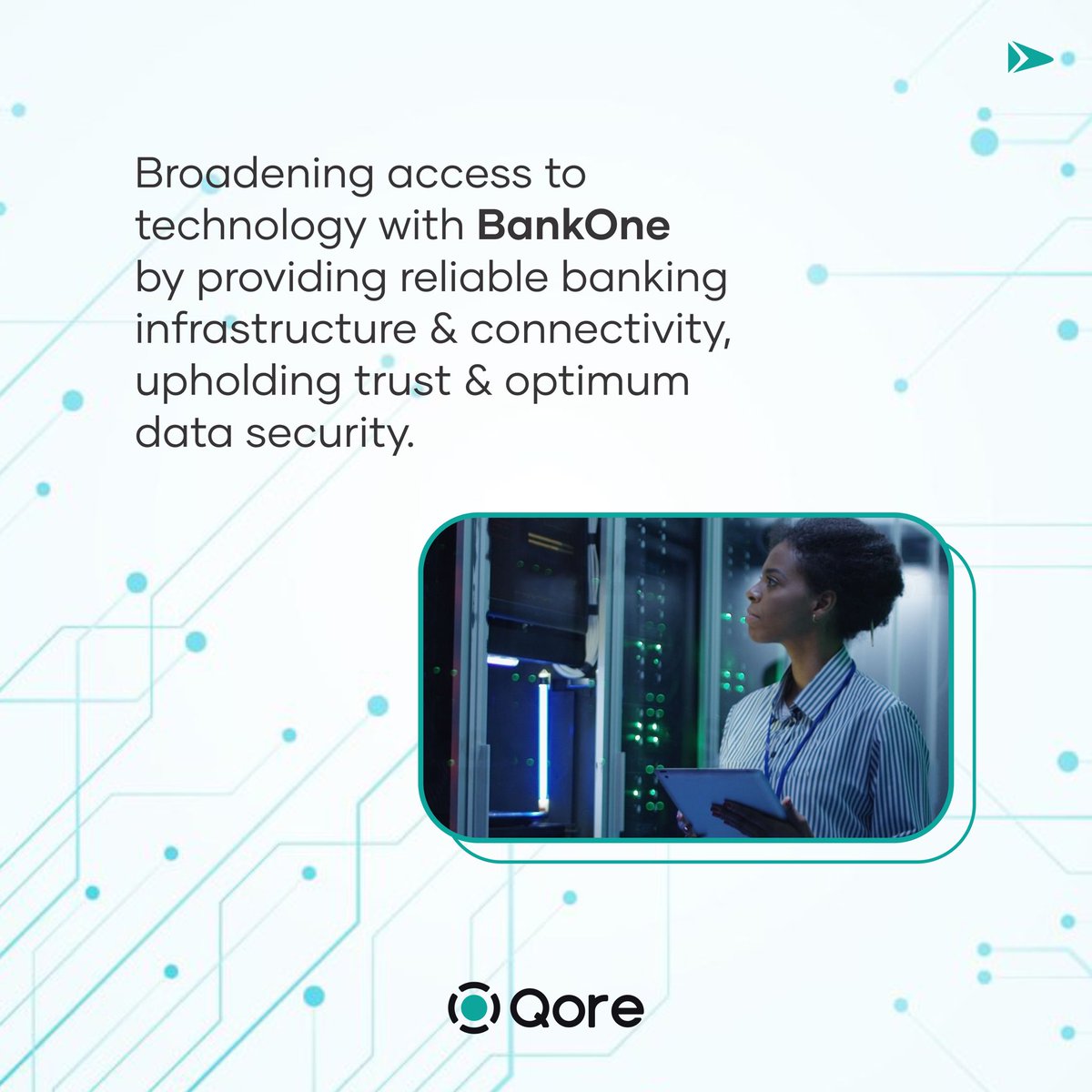 QoreBanking's tweet photo. Financial inclusion is indeed a key goal for banks, and leveraging technology is crucial in achieving this objective. 

Qore is driving the case for optimum financial inclusion by creating up-to-date cloud-native technology for banks.

#Buildtomorrowtoday https://t.co/u4saTOUNN9