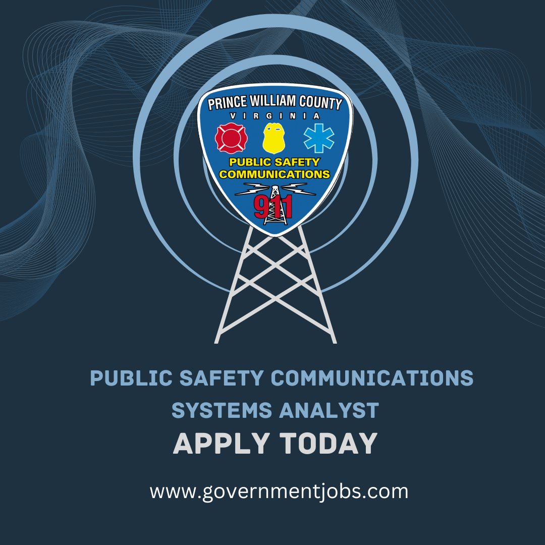 Last day to apply for our Public Safety Communications Systems Analyst! We look forward to hearing from you. governmentjobs.com/careers/pwcgov…   #PWC911  #SystemsAdministration  #WirelessCommunications #P25RadioSystem #ITJob