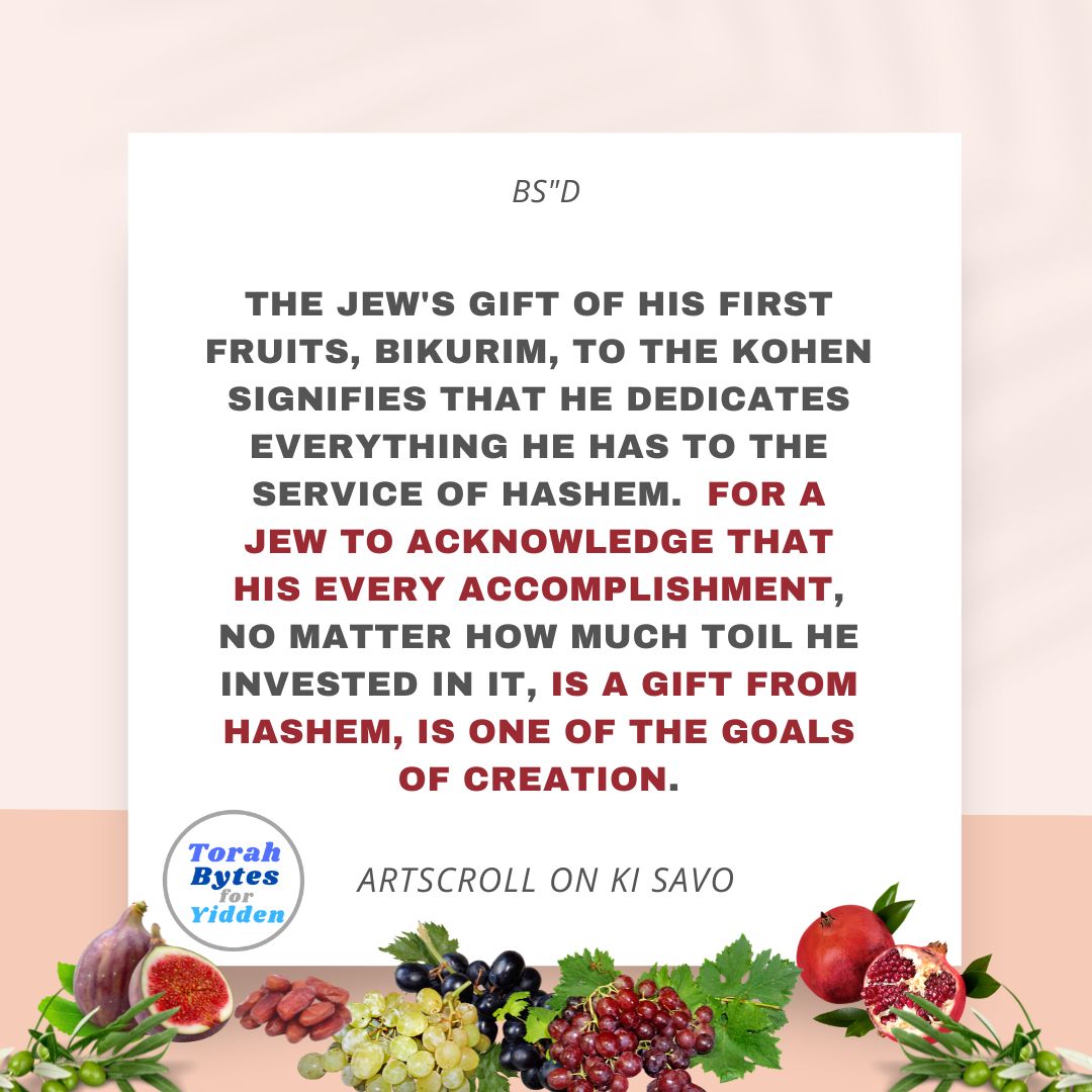 #ki_savo #bikurim #gift_from_Hashem #artscroll