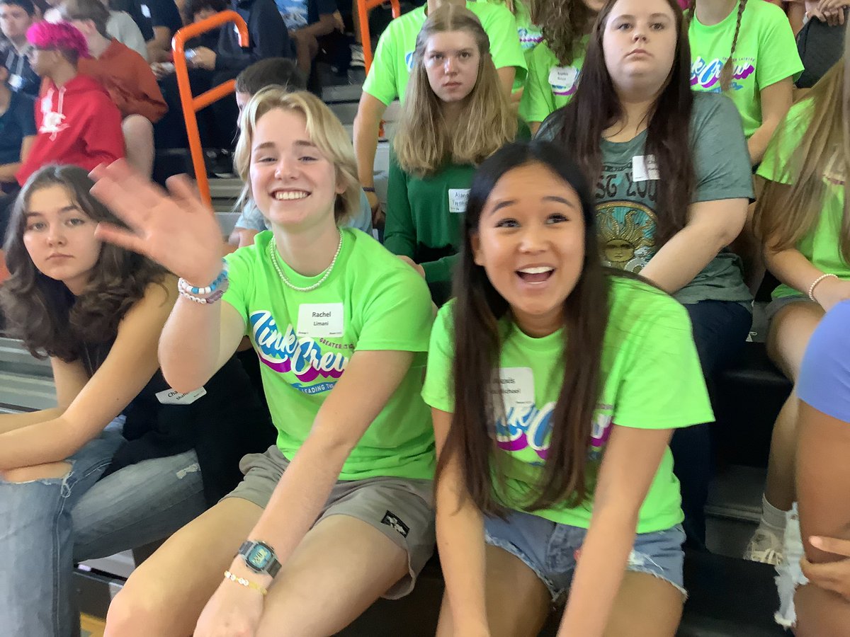Link Crew Leaders welcome the Freshmen to GLSH on the first day of 2023-24. These upperclassmen spark enthusiasm, share kindness, and offer advice for success. #GREATerLatrobePride