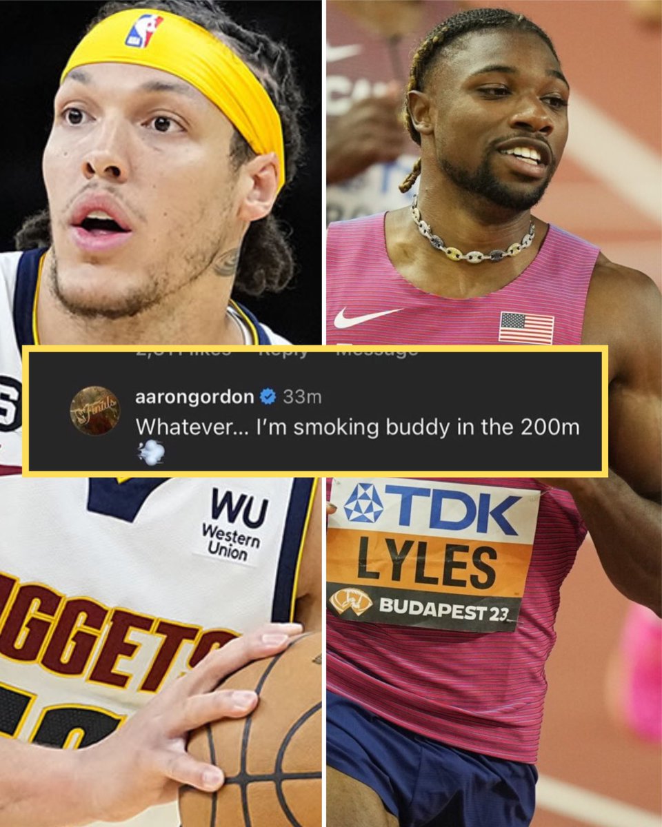 FitzDunk's tweet photo. With the NBA vs Track Conversation heating up, I have one question! 

Which is more likely 👇🧐

Aaron Gordon beating Noah Lyles in the 200m

Or

Noah Lyles beating Aaron Gordon in a pickup game to 12 https://t.co/FrSESjWFWb