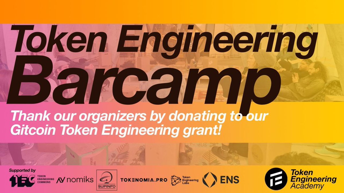 🚨 Yo, token engineers!

Let's help @tokengineering DOUBLE their @tecmns  @gitcoin grant contributions before the round ends TOMORROW! 🫡🚀

Donations will go to the Barcamp team for their dedication to advancing the field of #tokenengineering!

✨Donate✨explorer.gitcoin.co/#/round/10/0xc…