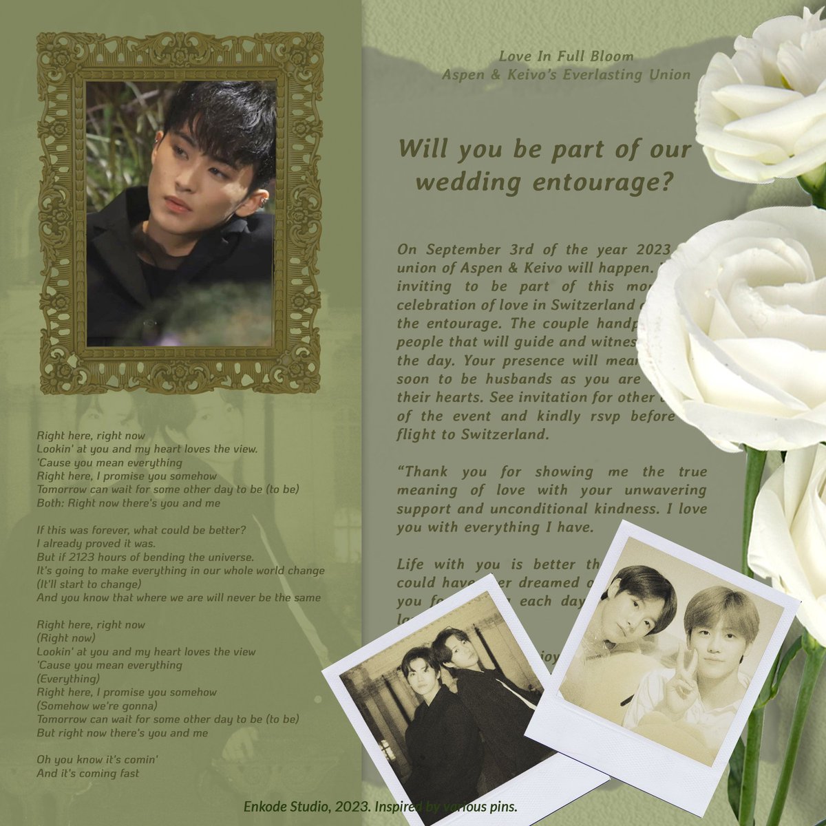 ⠀

        ASPEN     ⊱𑁍⊰      KEIVO
          EVERLASTING UNION 

  I  ACCEPT THE INVITATION  TO  
  BE PART  OF  THE ENTOURAGE 
⠀           AS A BEST MAN.

⠀      #ChanGotHisÉtaintion
         #AspenDForeverWithChan
         #AspenALifetimeToFindKei

‌ ‌