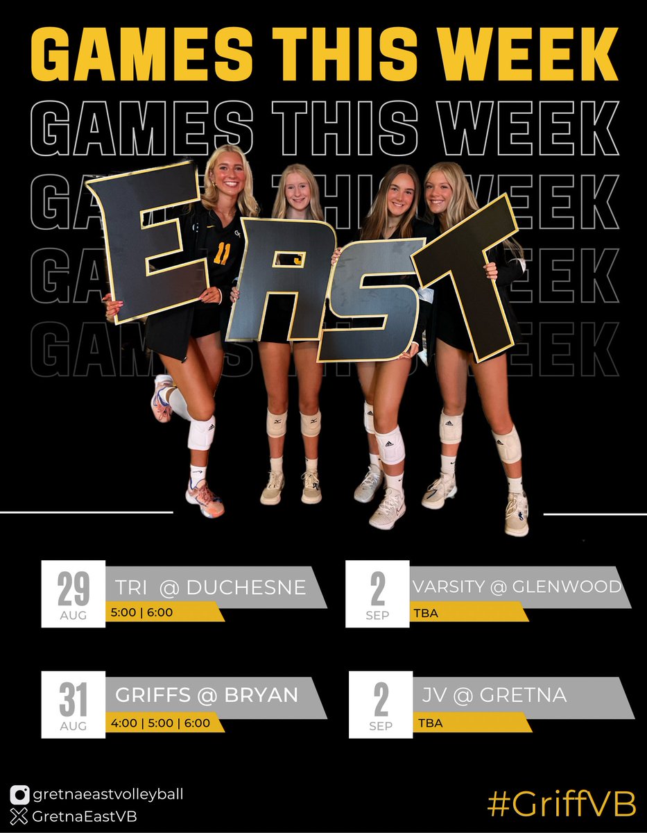 Looking forward to another great week of volleyball🏐🙌 #GriffVB