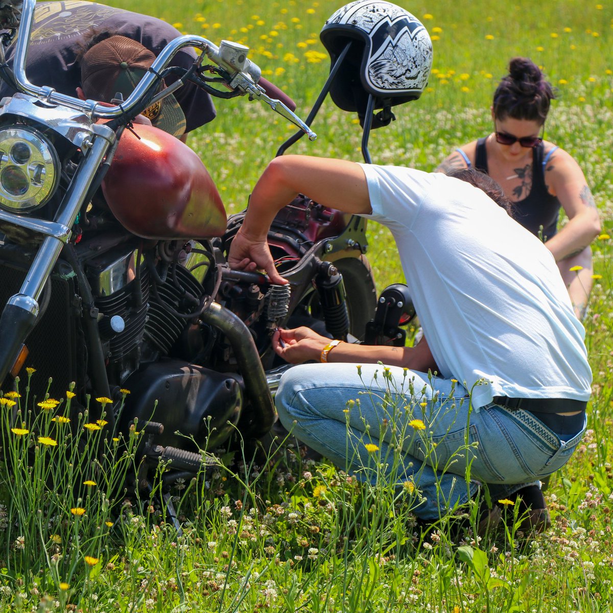Motorcycle Break Down 101:  Always break down in a scenic location so your girlfriend doesn't notice you've been unsuccessfully trying to fix your motorcycle all afternoon...