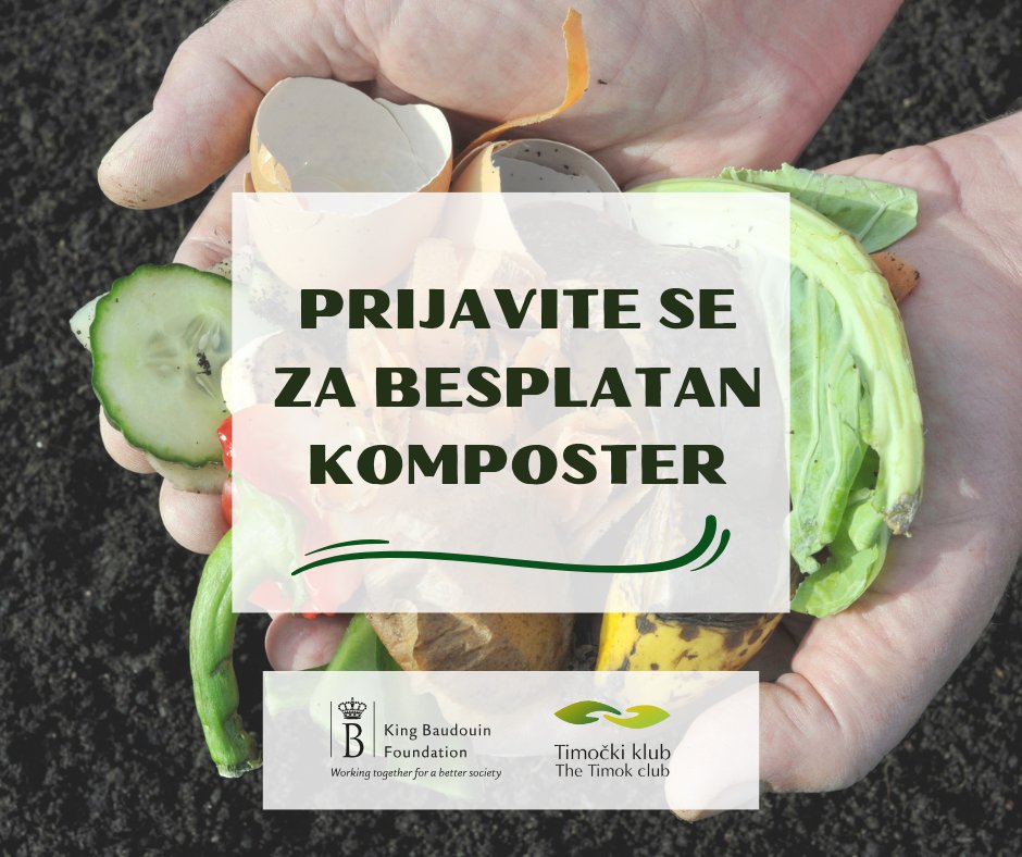 Poštovani sugrađani, 📢📢📢

U koliko niste čuli, Timočki klub je namenio besplatne kompostere za vaša domaćinstva! 🍃 👩‍🌾🧑‍🌾, svratite u kancelariju Timočkog kluba, raspitajte se, prijavite se.
Očekujemo vas!