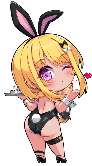 逆バニーの日らしいけど普通のバニーみみぴ! バニーの日は点数稼ぎの真っ最中だったからね!! まあ後ろ向いてるからある意味逆って事でw #絵みぴ #バニーの日