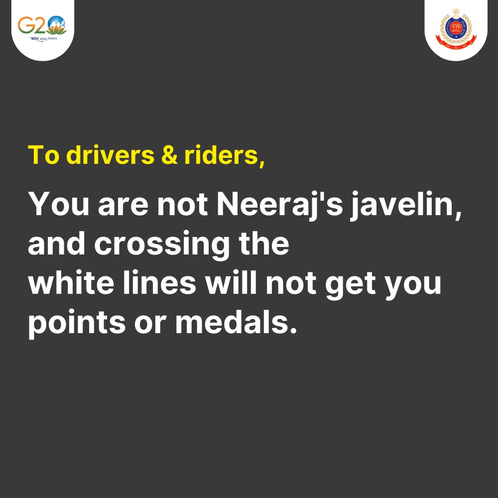 Be like #NeerajChopra

Win hearts, not Challans.