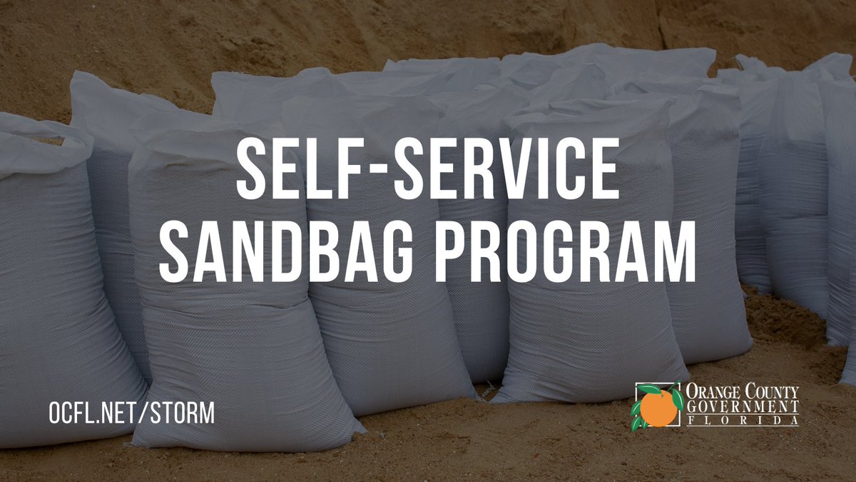 .@OrangCoFL's Office of Emergency Management is closely monitoring Tropical Storm Idalia. In preparation for rain, the county will re-open its free self-service sandbag program at select parks beginning today, Monday, Aug. 28, at noon. 

🌀Info/Locations: ocfl.net/storm