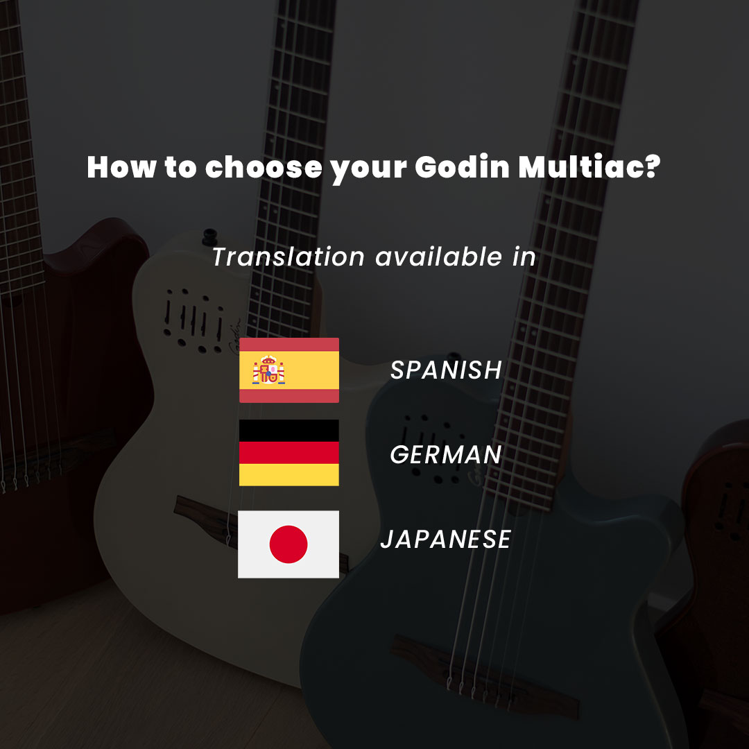 Our popular 'How to choose your Godin Multiac?' guide is now available in Spanish, German & Japanese thanks to our international dealers and distributors.⁠ Click the link below godinguitars.com/how-to-choose-…