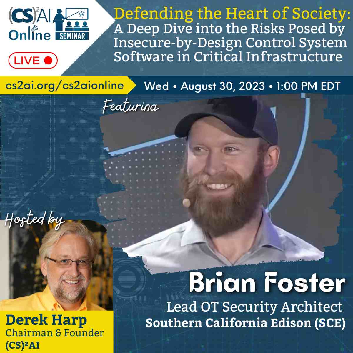 Uncover #CybersecurityRisks in #CriticalInfrastructure! Join Brian Foster, Lead OT Security Architect at #SouthernCaliforniaEdison, for a revealing discussion on insecure-by-design #controlsystem software. Let's strengthen the shield protecting society. buff.ly/3YQUJOr