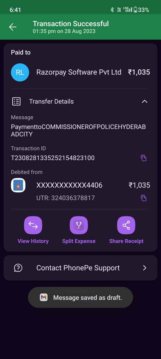 KsbGovind's tweet photo. @hydcitypolice Respected CP sir,

I'm yeswanth kumar resident of NTR Nagar.....today morning I paid pending challans for vehicle no TS07JD2822....BUT still pending challans was not updated in e challans website....kindly resolve my issue ASAP https://t.co/FZDSARZAWo