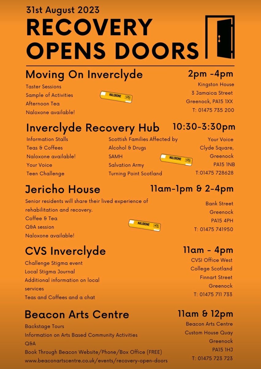 For anyone near #Inverclyde

#OverdoseAwarenessDay 
#Addiction
#Recovery