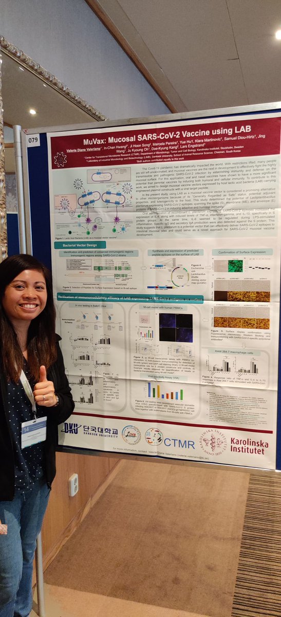 vallysue08's tweet image. Representing @CTMRBio with great excitement to share our mucosal vaccine project born out of the pandemic #culturomics #lbp #probiotictechnology. Please visit poster 79 📊 and enjoy a Lactiplantibacillus-powered science chat with me 🤭#lab14