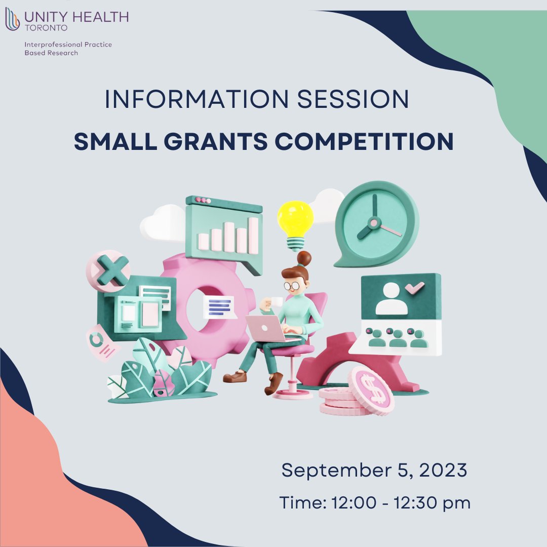 Join us for our upcoming information session on
<a href="/UHT_IPBR/">UnityHealthTO_IPBR</a> 's Small Grants competition next week!
