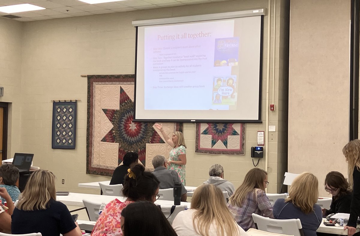 Coordinator, Erin Saxe, presenting to Logan County Pre-K and Head Start Teachers and Aids on best practices to support their young English Learners. #englishlearners #logancountywv #bestpractices