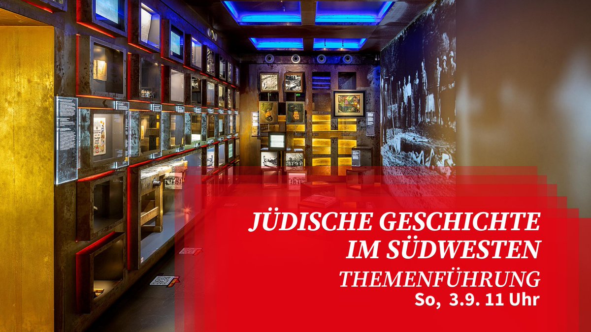 Die #Themenführung begibt sich auf Spurensuche zu 200 Jahren jüdischer #Geschichte im #Südwesten. 
Die erfolgreichen Kämpfe um Zugang zu Bildung und rechtlicher Gleichstellung im 19. Jhd. stehen dabei ebenso im Fokus wie antijüdische Vorurteile, Ausgrenzung, Raub und Vernichtung.