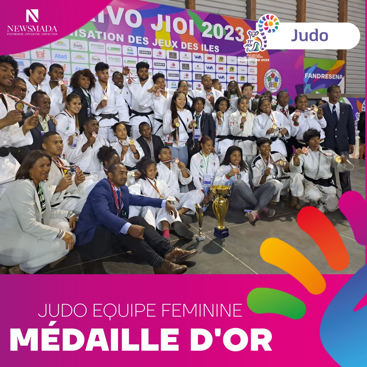 newsmada's tweet photo. Judo - Dames:
🥇 L'équipe féminine malgache remporte la médaille d'or par équipes. 🥇
#Newsada #Judo #JIOI2023MADA #jioi2023 https://t.co/moOtEekMaR