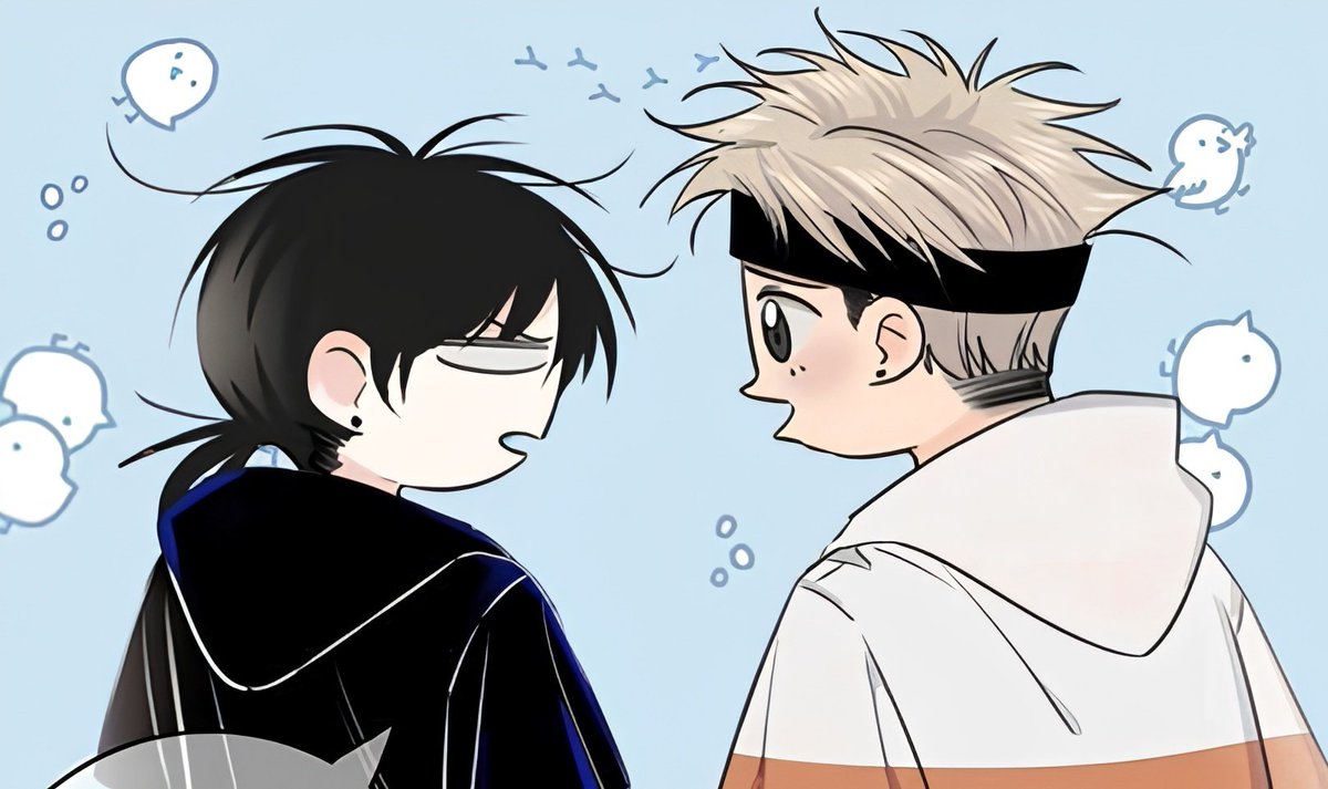 hey_dailychibi's tweet photo. golden retriever &amp; black cat 💘

#绯色触碰 #touchyourworld #manhua #yaoi https://t.co/ZUzIBaTqYg