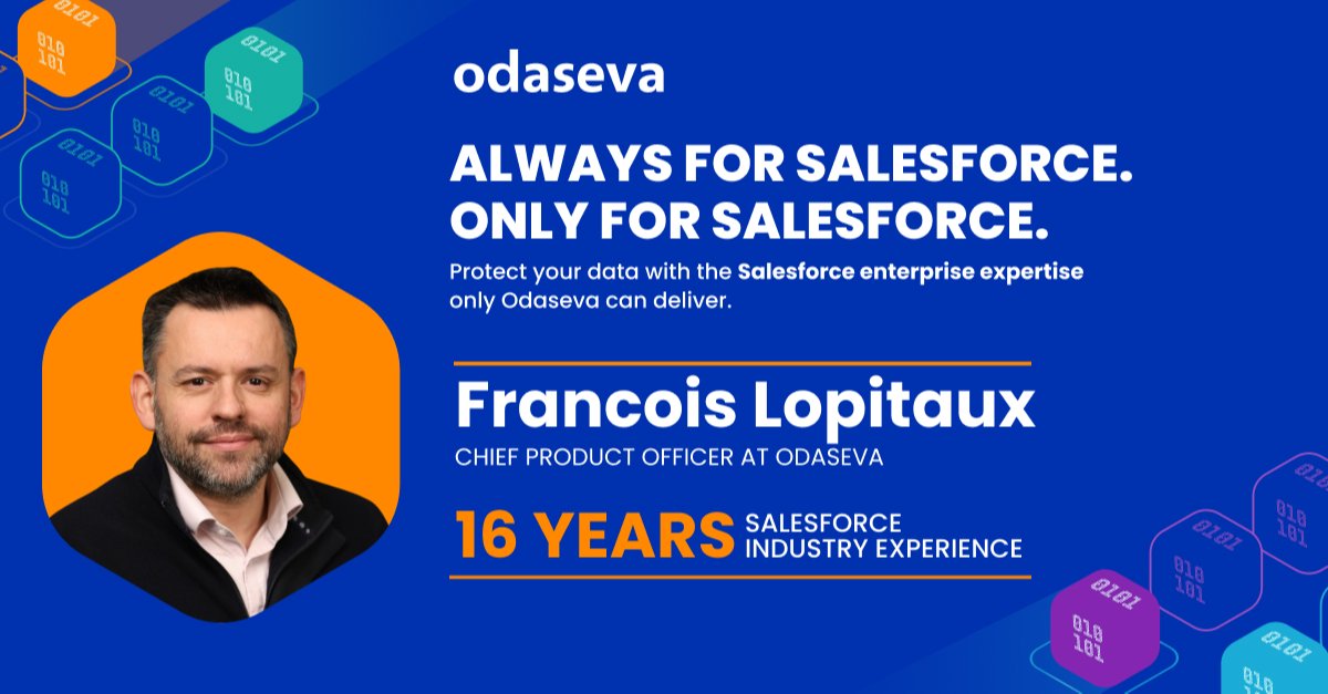 stevcorbin's tweet photo. ✅ Always for Salesforce
✅ Only for Salesforce
@Odaseva's Salesforce experts solve data protection challenges for the world's largest enterprises. Spotlight on Francois Lopitaux, Chief Product Officer at Odaseva, who has 16 years experience in the #Salesforce industry. https://t.co/L9lyLP3MIV