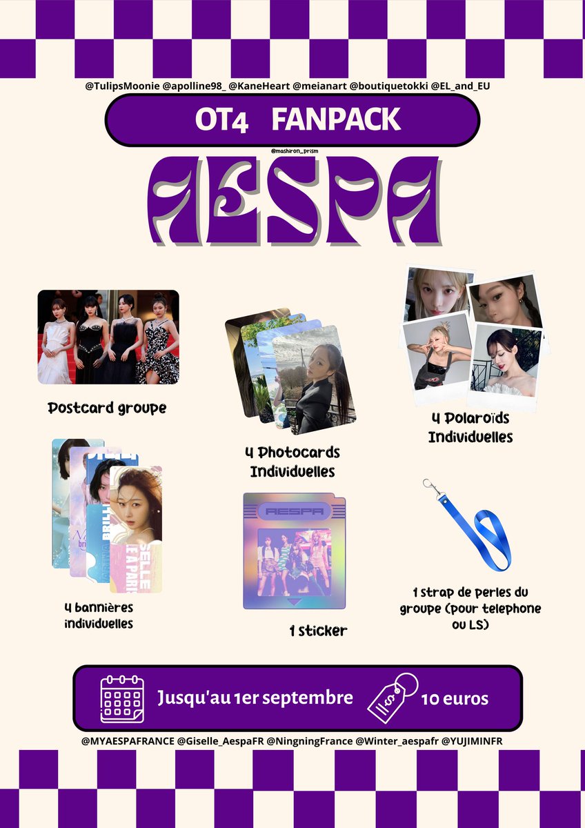 AESPAFRANCE_FAN's tweet photo. ⌜280823 - CONCERT⌟

➛ Le fanpack est disponible en commande jusqu'au 1er septembre inclus ! Voici donc tous les goodies dedans 🔥

➛ Lien pour commander
📎 https://t.co/WFtWdB8vkl

➛ Avec @meianart @KaneHeart @apolline98_ @TulipsMoonie @EL_and_EU @BoutiqueTokki  🩷

#AESPAinParis