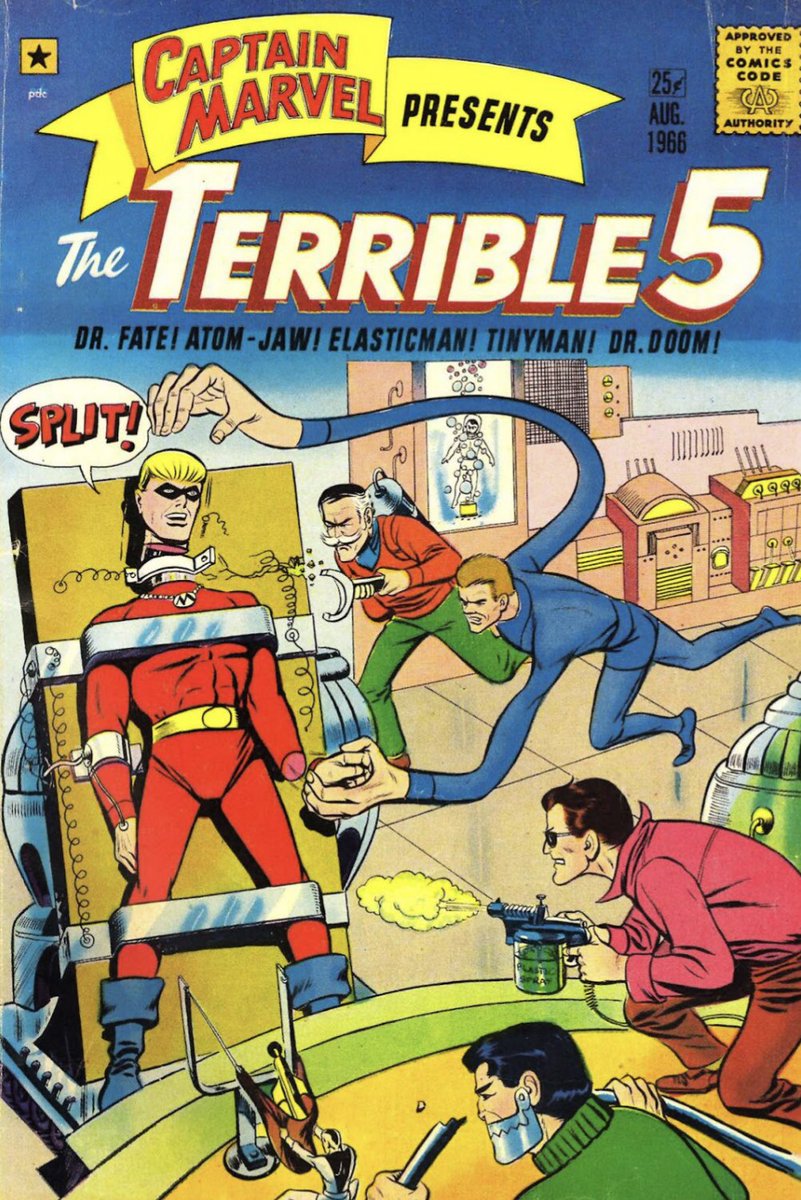 I know that at that time period, the “Captain Marvel” trademark was in question…but given the other names on this cover, the publisher (M.F. Enterprises) seems like they were just *asking* to be sued!