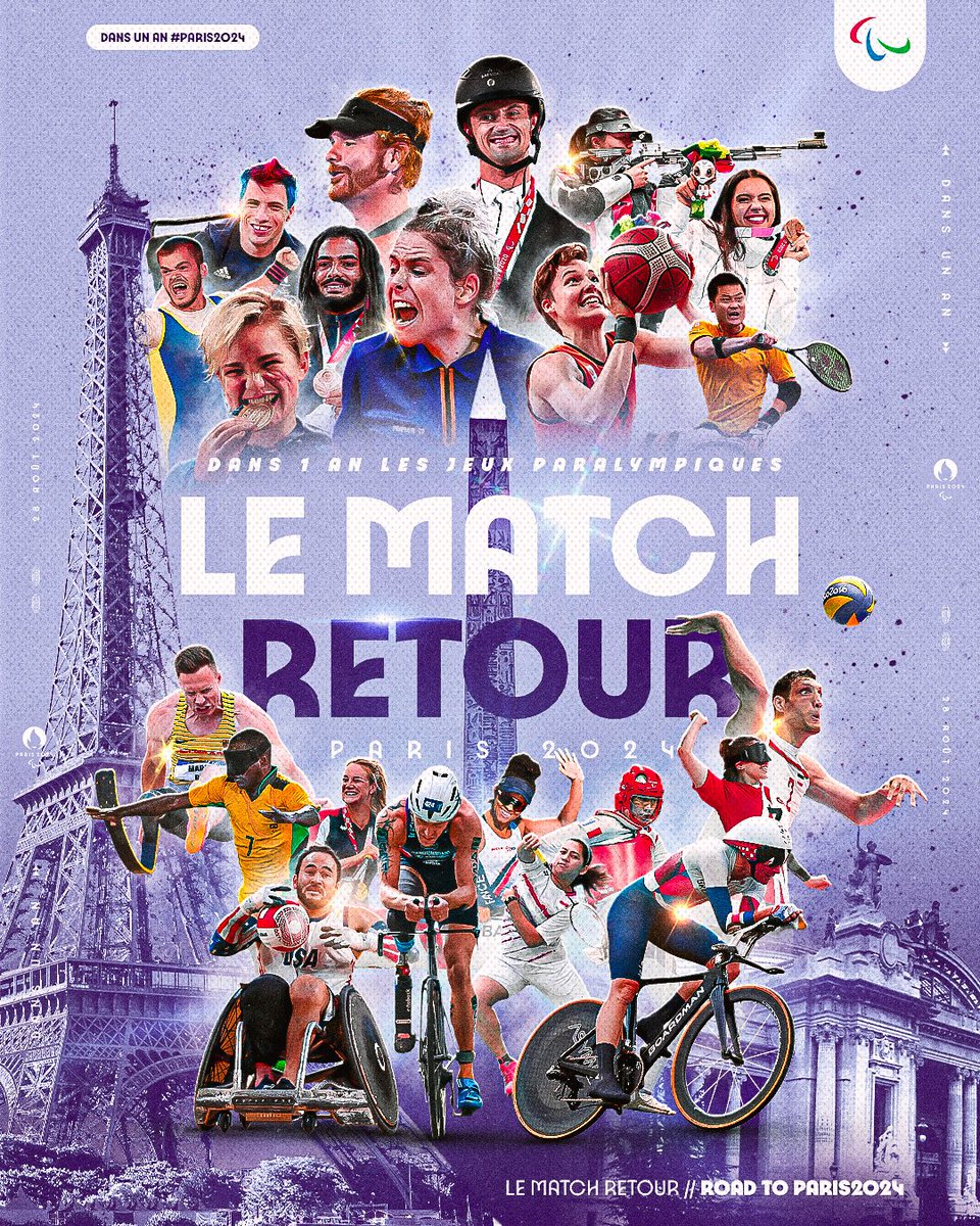 Dans 1 an, des milliers de champions paralympiques seront en France 🇫🇷
Ce sera le retour du sport, le retour des Jeux, le retour des émotions… ce sera le Match Retour !
Vivement les Jeux Paralympiques de #Paris2024 ✨