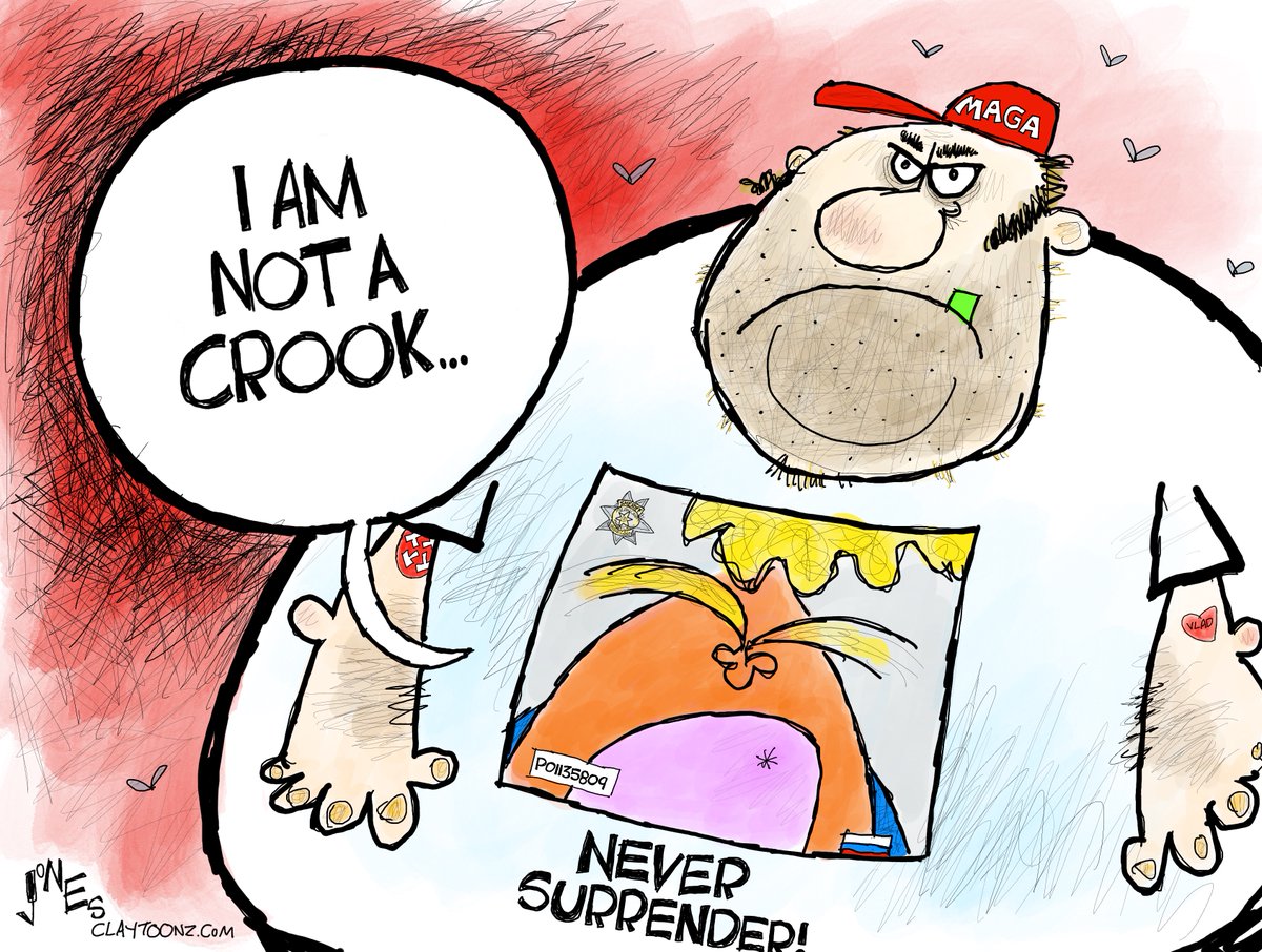 claytoonz's tweet photo. I'm too sexy for my shirt, too sexy for my shirt, so sexy it hurts. #TrumpMugShot #MugShotTrump #MugShotTshirt #TrumpArrest #Nixon #IamNotACrook #NeverSurrender #Trump #MAGA #FultonCountyJail https://t.co/4oZsquDtpk