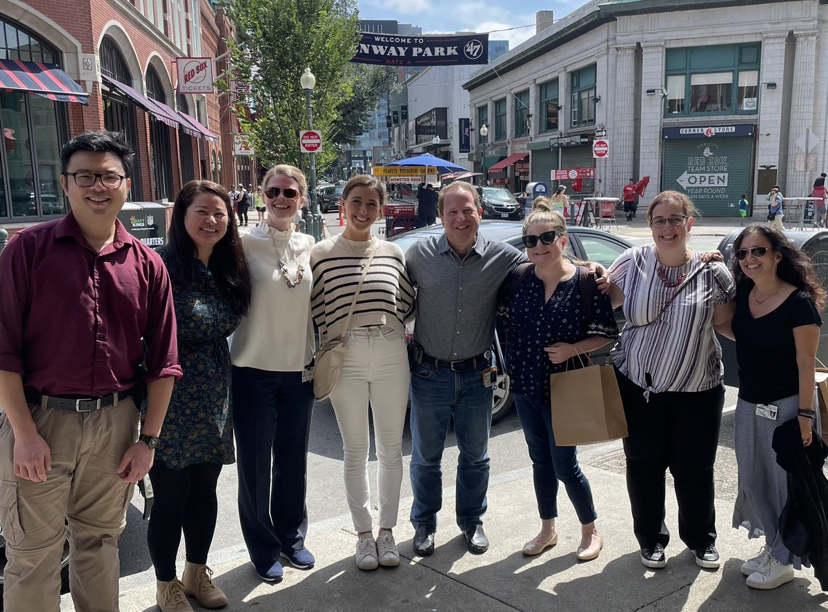 A celebratory lunch send off at Fenway in honor of Lara Welch, our dear @HarvardMITmdphd admin assistant for the last 2 years. Wishing you the best in your next chapter as you complete your MA in Nutrition & begin culinary school. We will miss you so (and those homemade cookies)!