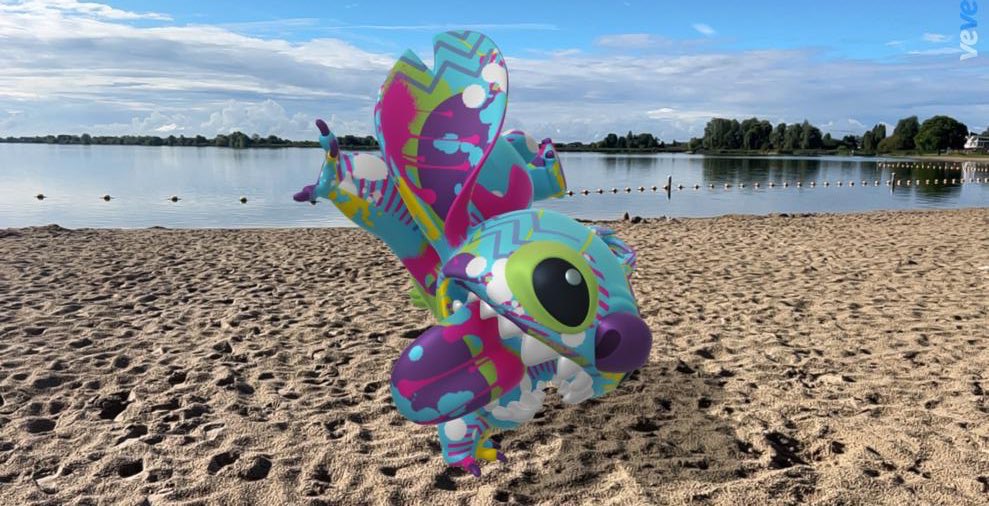 Stitch at the lake. 
What a beautiful day for a swim☀️

#veve #vevefam