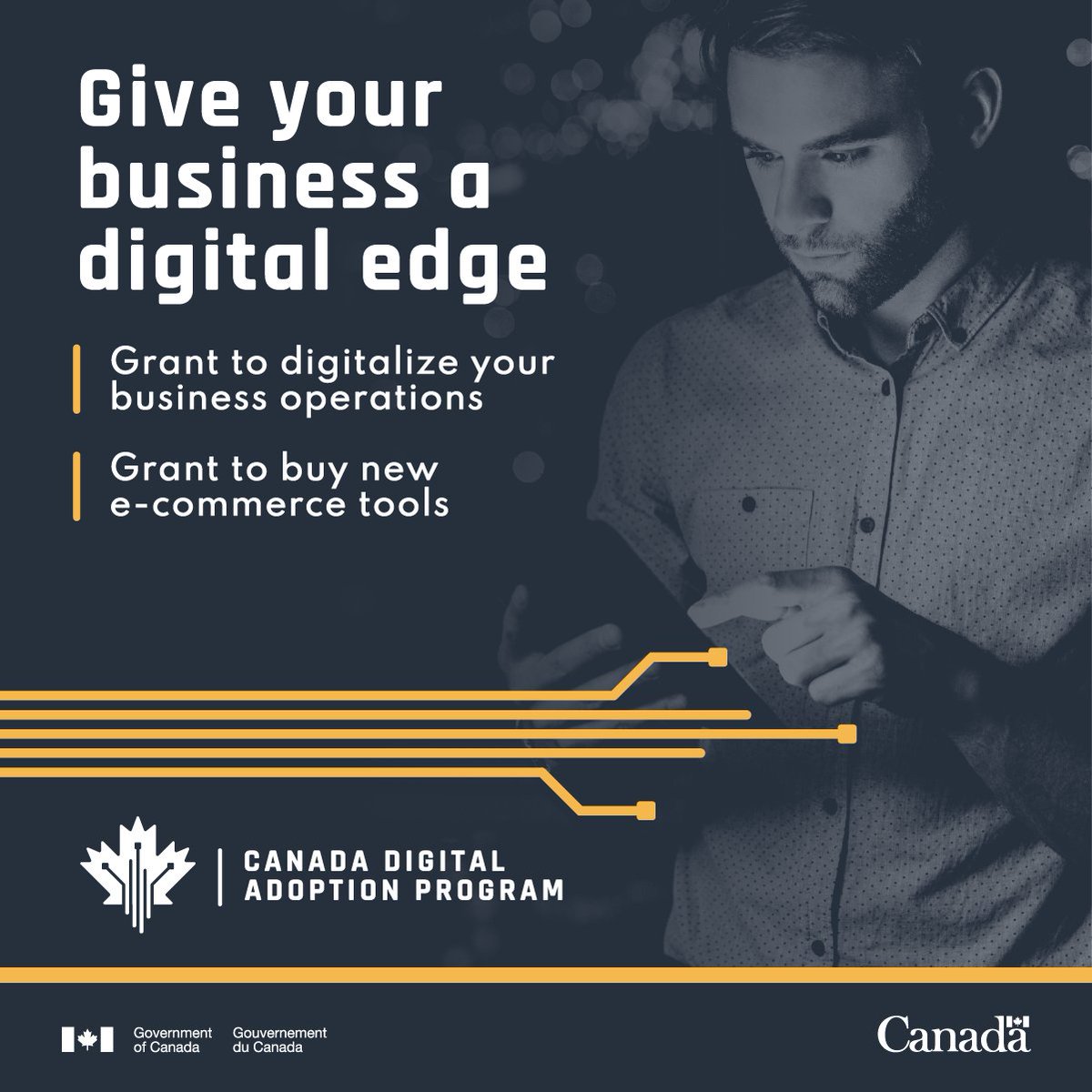 Get up to $5k to build an e-commerce website for your business. Learn more about the Canadian Digital Adoption Program by Tech Yukon.