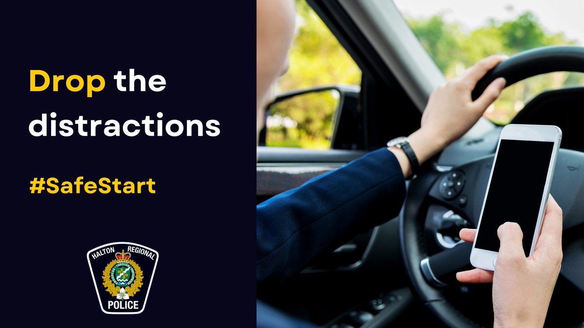 HaltonPolice's tweet image. Multi-tasking such as using a cell phone, eating, and adjusting the radio while driving takes your mind off the road. Friendly reminder to drop the distractions to ensure you get to your destination safely. #SafeStart