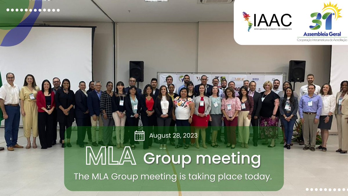 IAAC_Official's tweet photo. ✍️📋 The #MLA Group of IAAC is in session today. Members will review the compliance and updates of MLA signatories about international #Accreditation standards and requirements. #Brazil #31GA https://t.co/We3hdPWSXk
