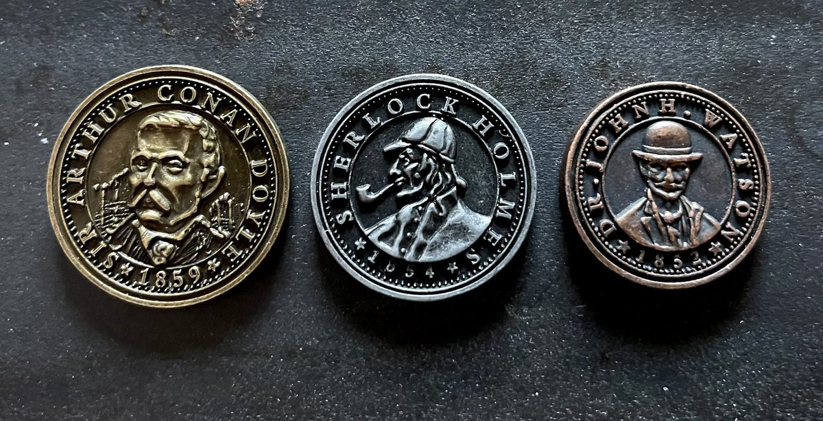 sherlockeditor's tweet photo. Today’s mail… three coins not in a fountain. Not actually coins either, but close enough. 😉 #sherlockholmes https://t.co/Bl40ONUmFp