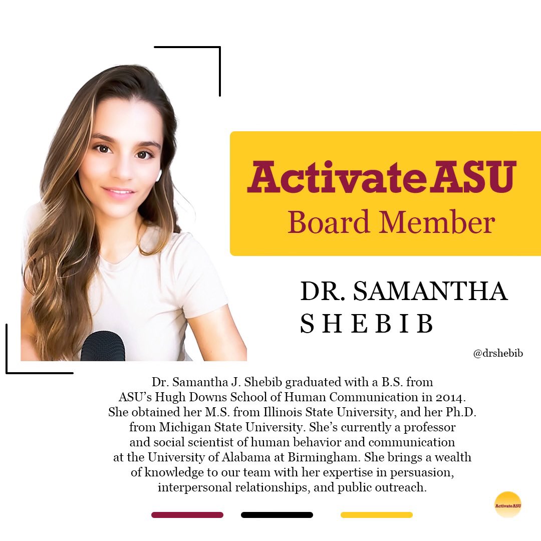 DrShebib's tweet photo. I’m excited to officially announce my Advisory Board position for @activate_asu. We help facilitate NIL deals between student-athletes and local businesses, free counseling on the legalities of NIL, navigating building a brand, reporting &amp; compliance, and social media promotion. https://t.co/zPoubufttY