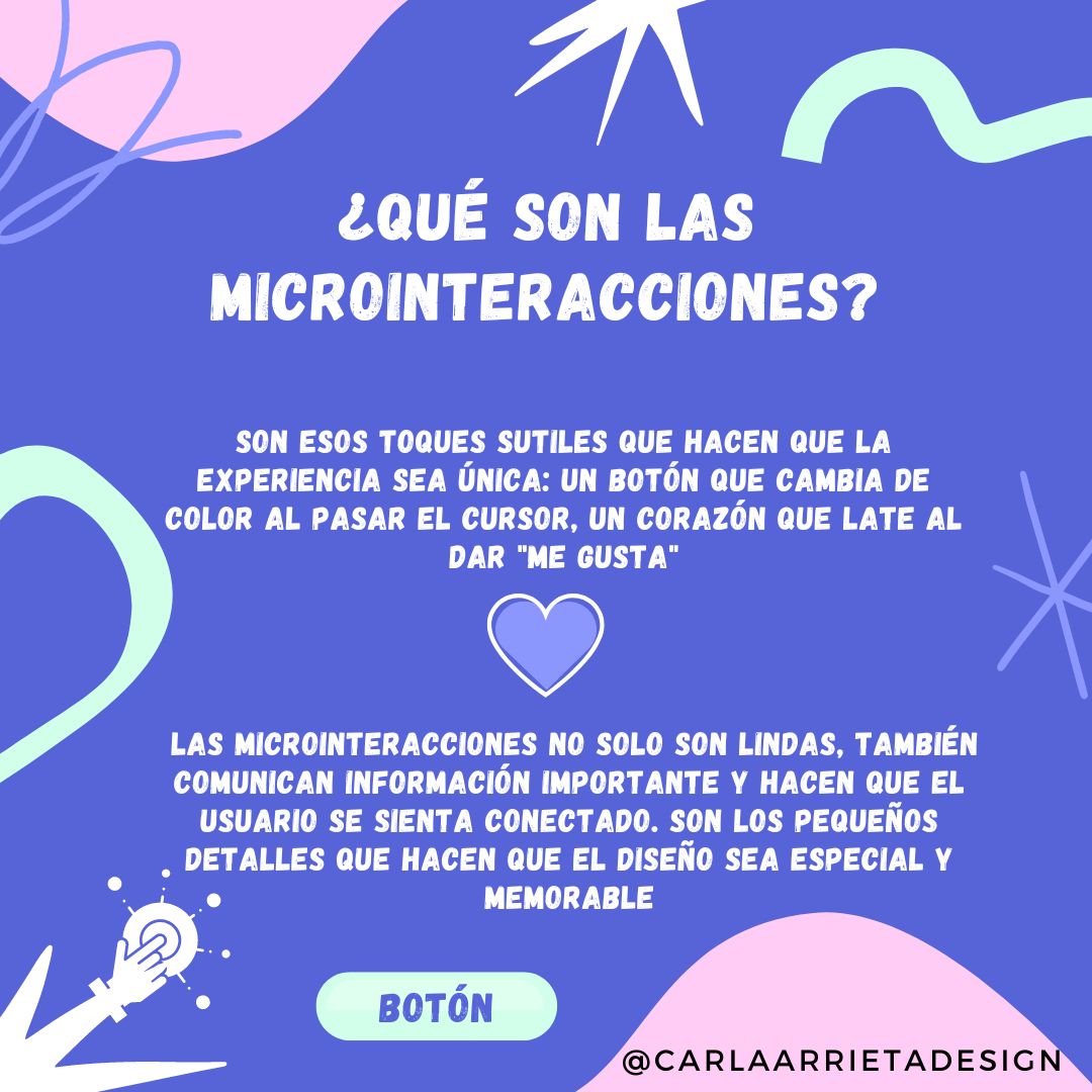🔍 Pequeños Detalles, Grandes Impactos ✨

¿Alguna vez has notado esas pequeñas animaciones al interactuar con una app o sitio web? ¡Esas son las microinteracciones y tienen un poder increíble en el diseño! 💫

#Microinteracciones #DiseñoEspecial #PequeñosDetallesGrandesImpactos