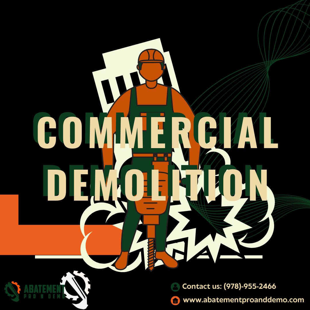 abatement2023's tweet photo. It may seem easy to knock down a wall or two, but commercial demolition is not something to be taken lightly. Get the best team to work on your next commercial demolition project.

#asbestos #asbestosremoval #vermiculite #awareness #contractorlife #Massachusetts #followforfollow https://t.co/M0q2HiHCSR