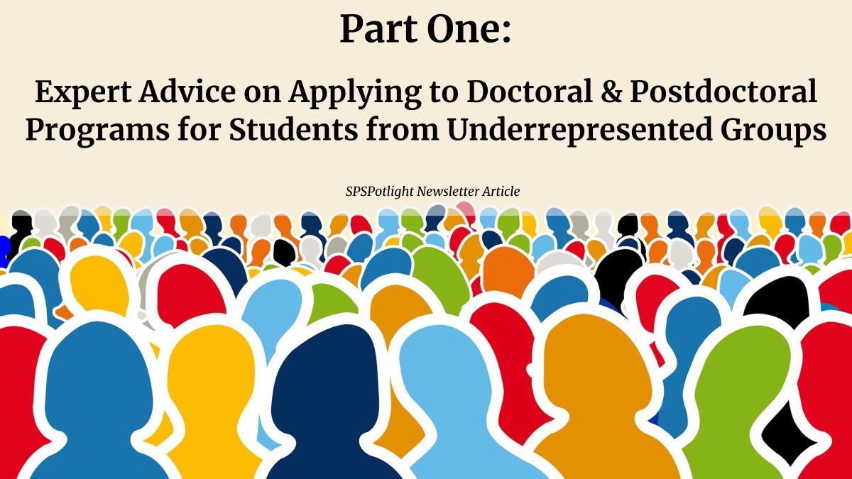 Are you an underrepresented student? In this month's SPSPotlight, @SPSPGSC Co-Editor @Lourdes_Mestre features expert advice collected from @SPSPNews members w/ tips on #doctoral applications! Stay tuned for Part2 next month! #AmplifyGradStudentVoices
spsp.org/news/newslette…